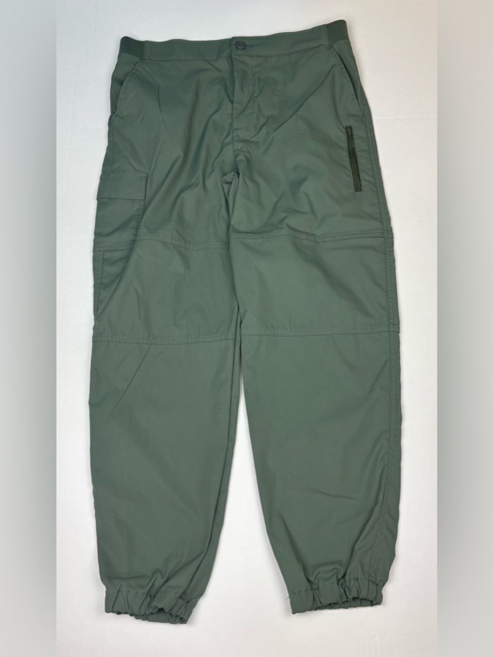 Lee Women Size 14 M Pants Green Cargo Joggers Polyester Relaxed Comfort Fit